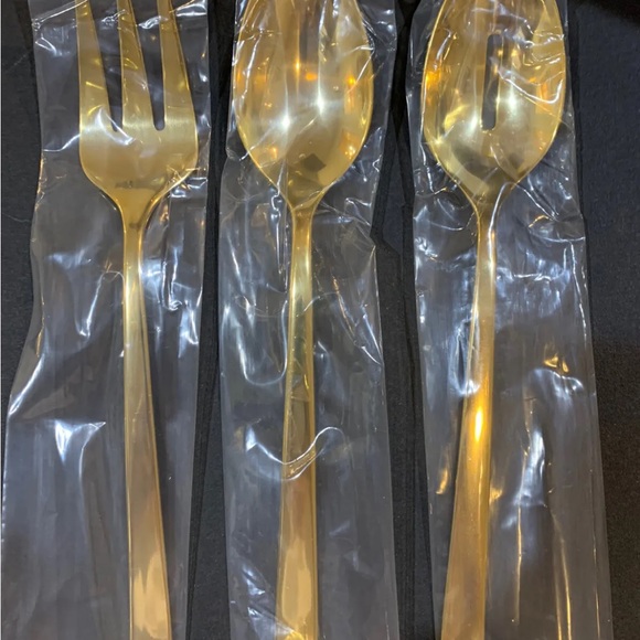 Crate & Barrel Emory Gold 3pc Hostess Set - Picture 3 of 3